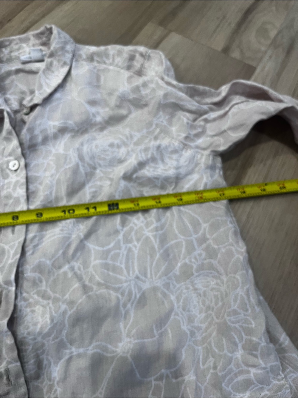 J.Jill Love Linen XS Floral Button Front Shirt Blush Pink Long Sleeve - Picture 5 of 8
